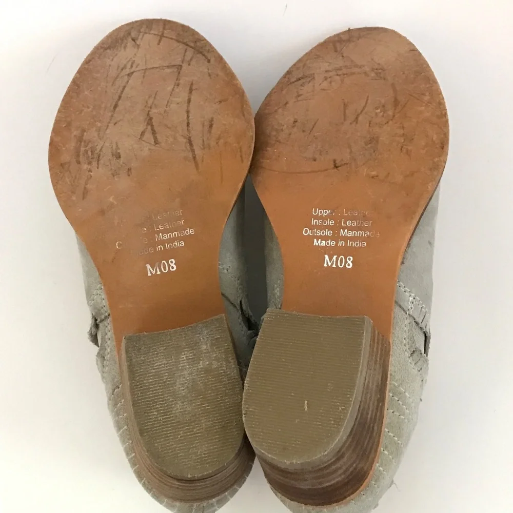 REBELS Suede Fringe Trim Ankle Boots Chelsea Women’s Size 8